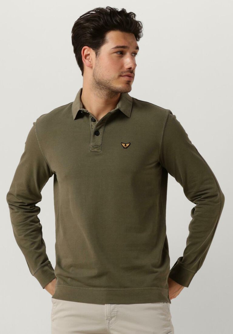 PME LEGEND groene pme legend polo long sleeve polo pique garment dye