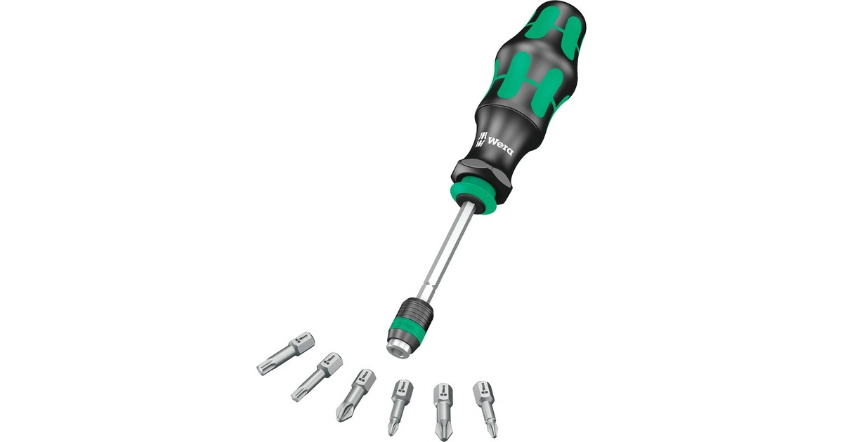 WeraKraftform Kompakt 26 met etui, 7‑delig bitset  (Zwart/groen)