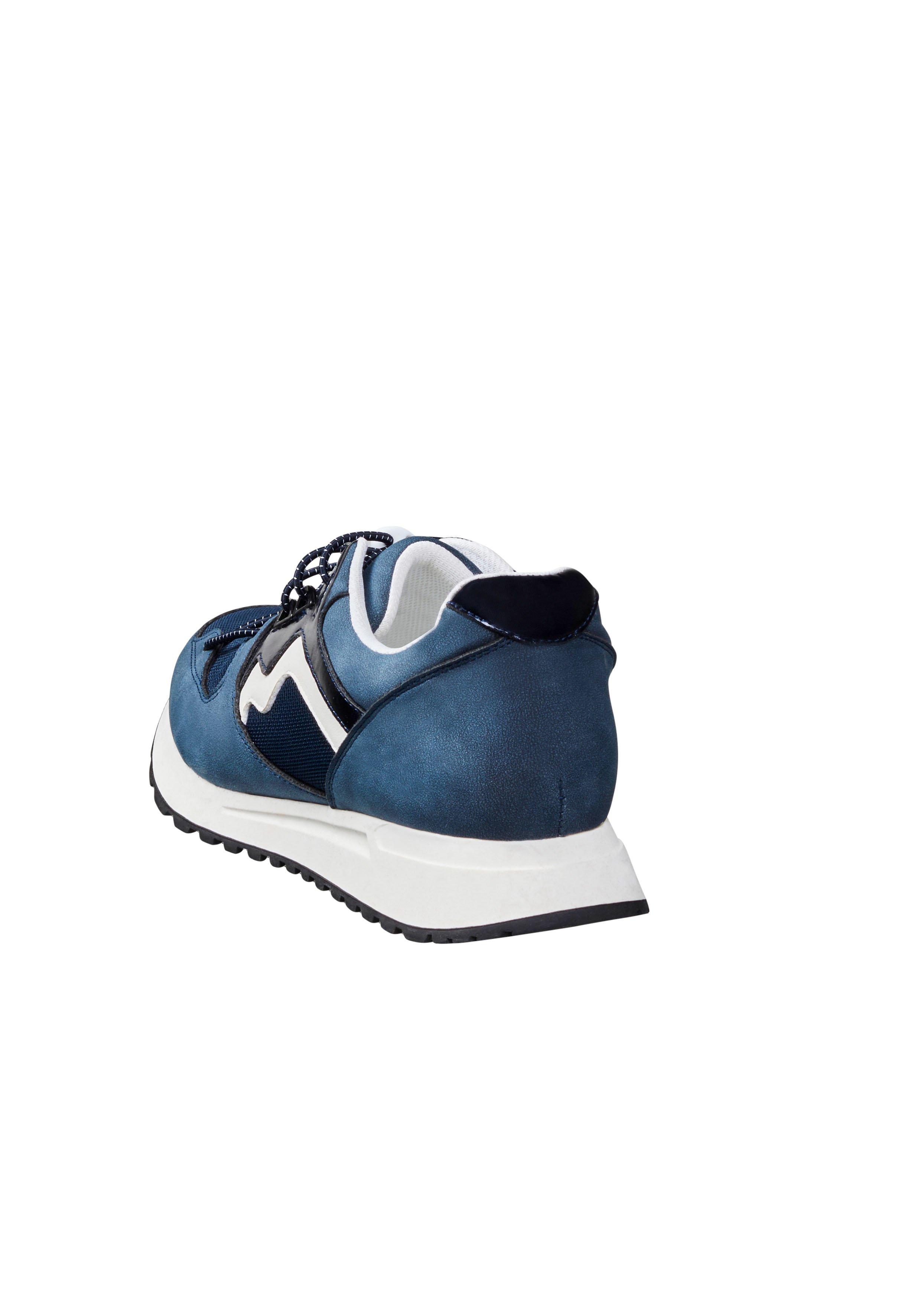 Sneaker mit Details in Glanz- und Veloursoptik