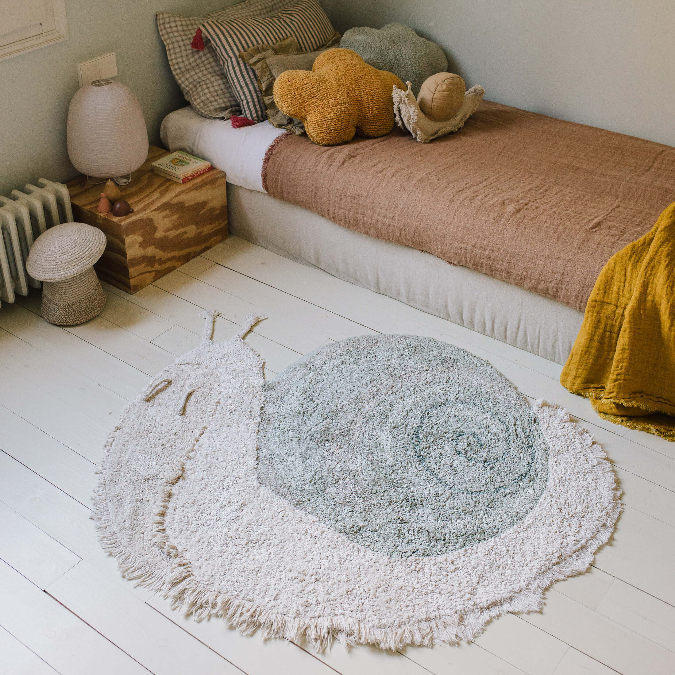 ANIMAL RUGS - Tapis ours lavable en coton | Bleu