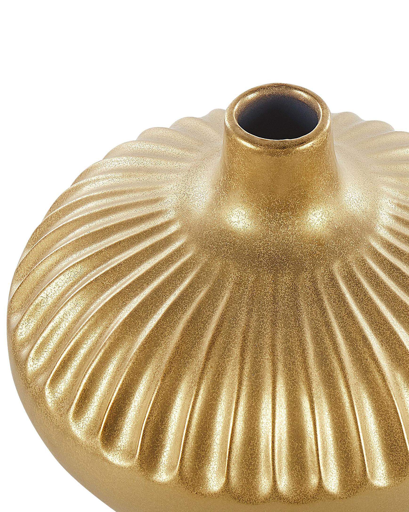 Decoratieve vaas CERCEI Steengoed 20 cm Goud