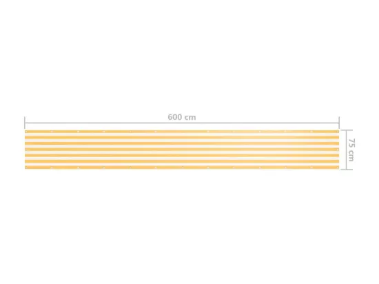 Écran de balcon Blanc et jaune 75x600 cm Tissu Oxford