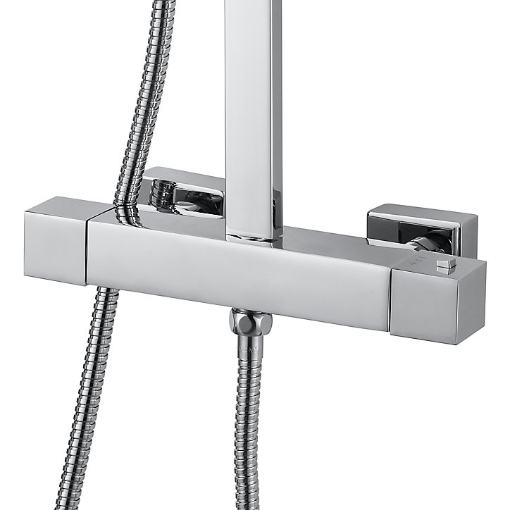 Colonne de douche thermostatique chromée GoodHome Kever