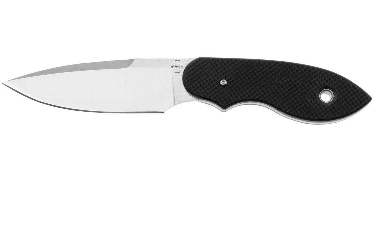 Böker Plus Trailmate 02BO097 Satin Nitro-V, Black G10, vaststaand mes, Steve Kelly design