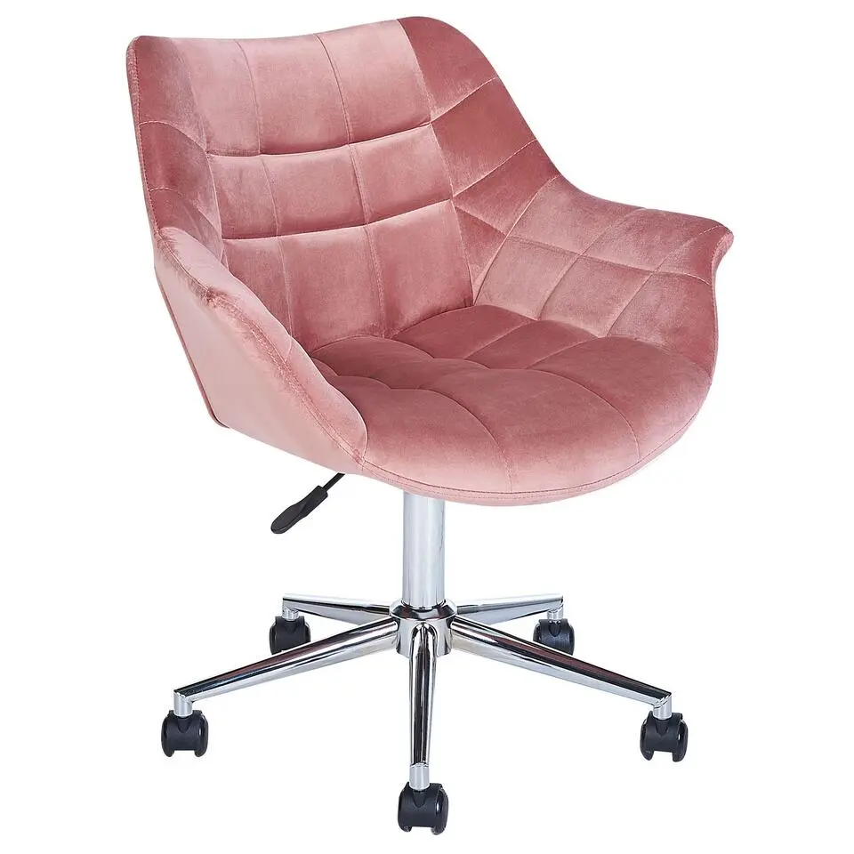 LABELLE - Bureaustoel - Roze - Fluweel