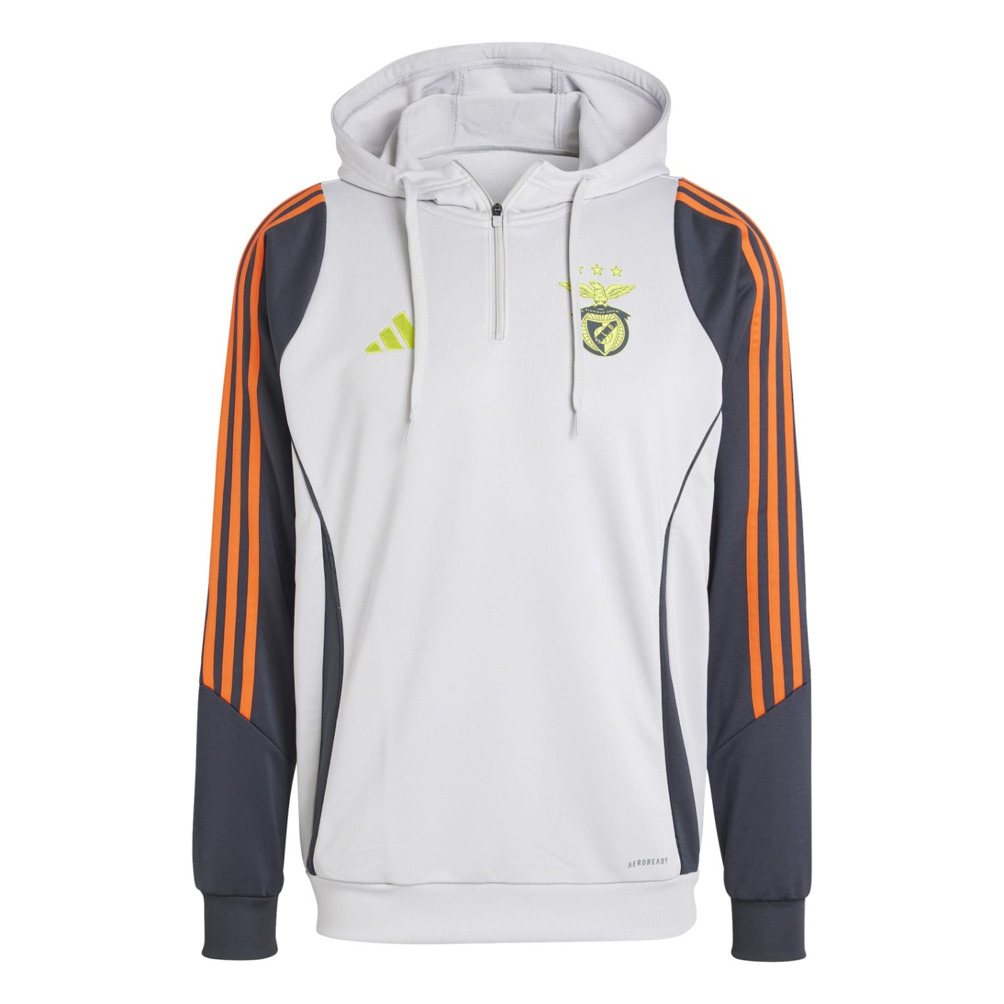 Adidas Benfica Track Hoodie 2024-2025 Lichtgrijs Grijs Felgeel