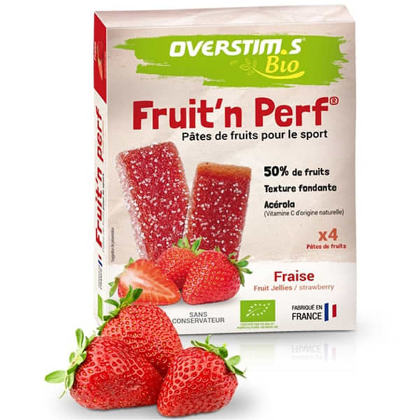Barres énergétiques OVERSTIMS PATES DE FRUITS BIO FRAISE X4