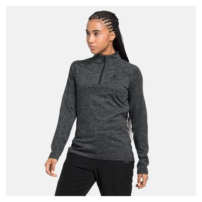 Pull Thermique 1/2 Zip Odlo Sesvenna Noir Femme