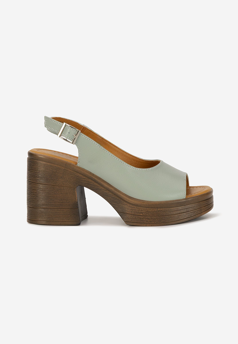 Sandales en cuir femme vert Leyana