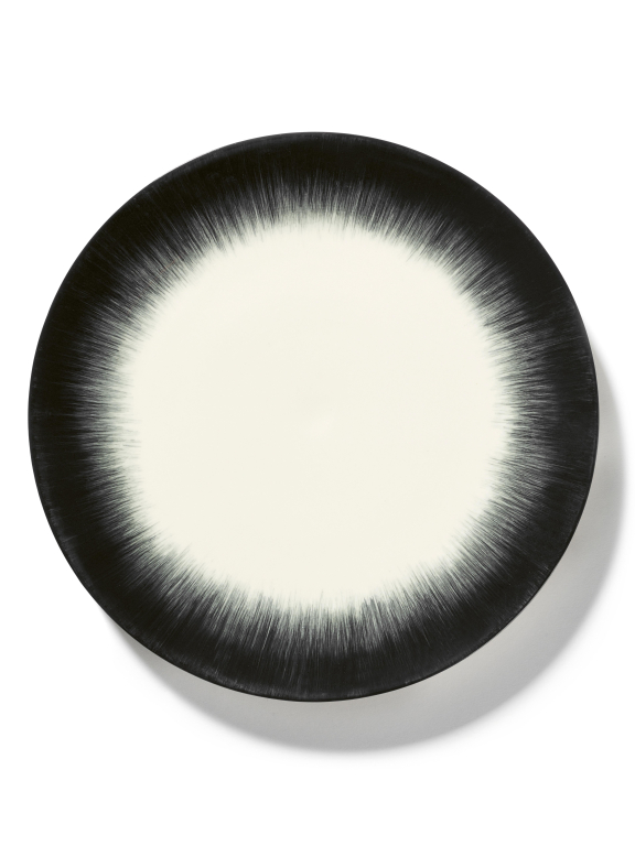 Serax Dé tableware by Ann Demeulemeester dinerbord Ø28 set van 2 White/Black 1