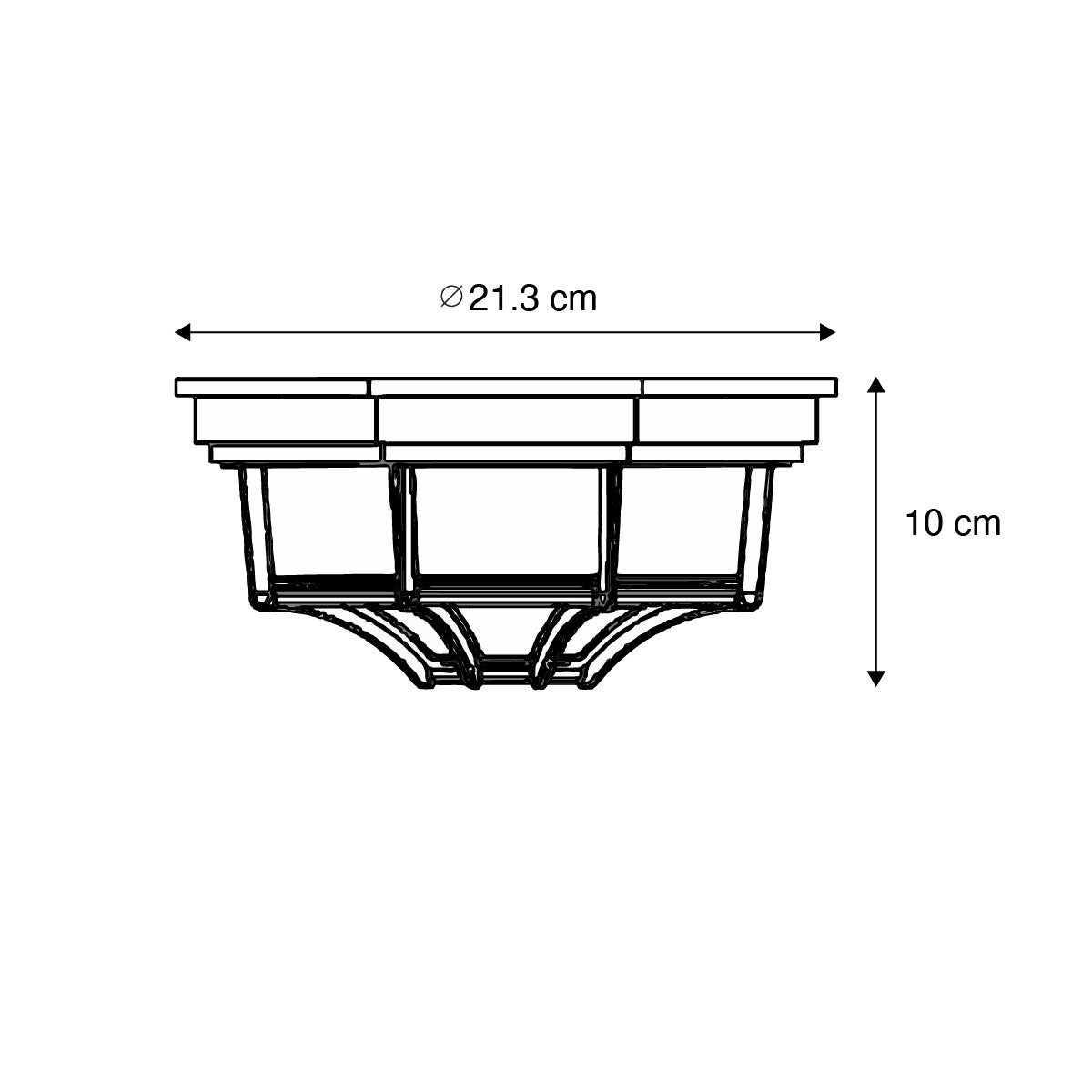 Landelijke plafondlamp, donkergrijs, IP44 - Bri S