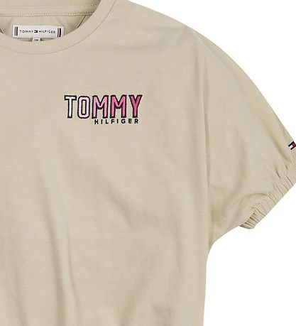 Tommy Hilfiger T-Shirt - Kurz geschnitten - Tommy Embro - Savann