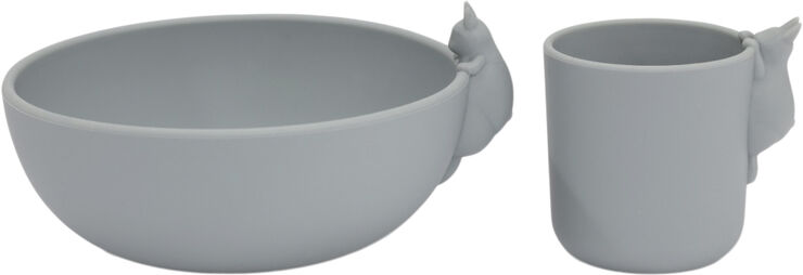 Konges Sløjd BUNNY BOWL AND CUP SET Quarry blue