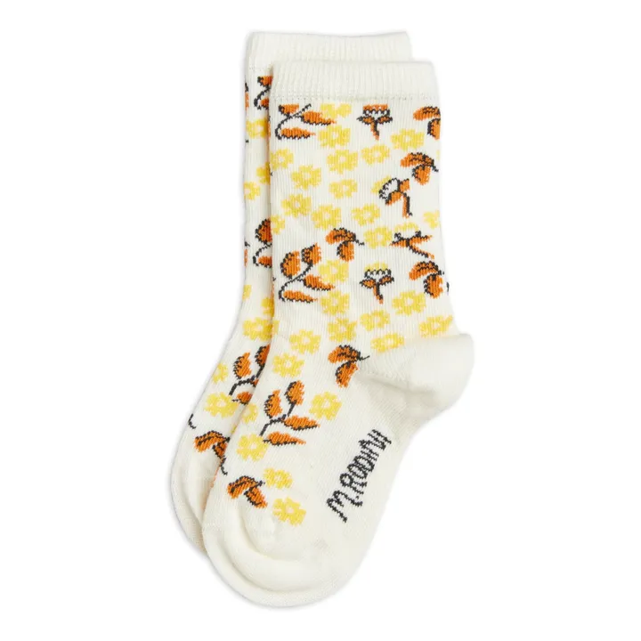 Mini Rodini Chaussettes Fleur Coton Bio | Ecru