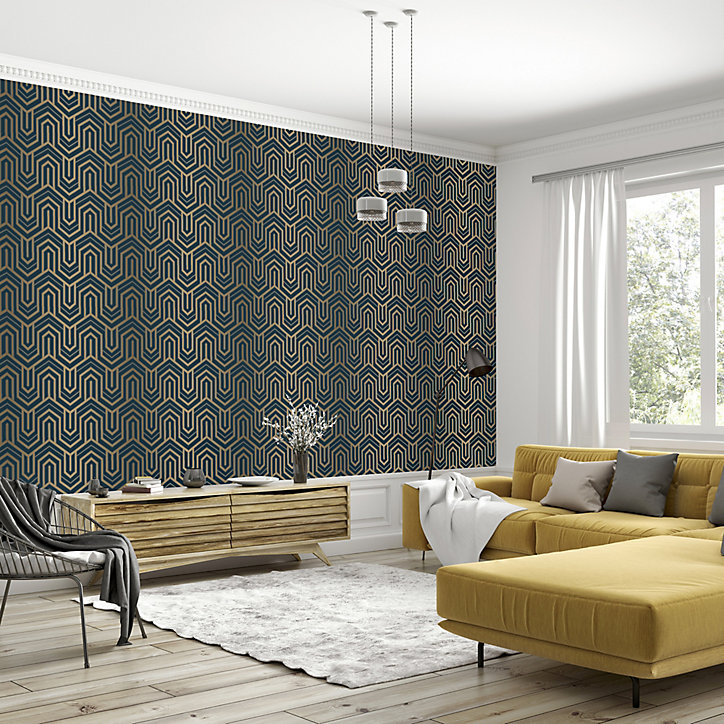 Papier peint Intissé GoodHome Malah ble