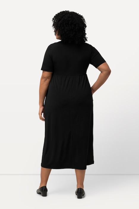 Jerseykleid, Empirenaht, Rundhals, Halbarm, Taschen