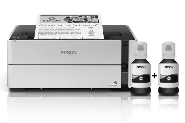 Epson EcoTank M1170 - Printer - S/H - Duplex - blækprinter - kan genopfyldes - A4/Legal - 1200 x 2400 dpi - op til 20 spm - kapacitet: 250 ark - USB 2.0, Gigabit LAN, Wi-Fi(n) - hvid