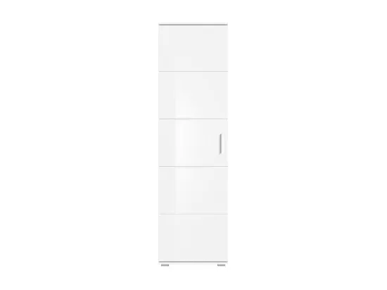 Prego armoire de rangement 1 porte, 1 barre de suspension brillant blanc,blanc.