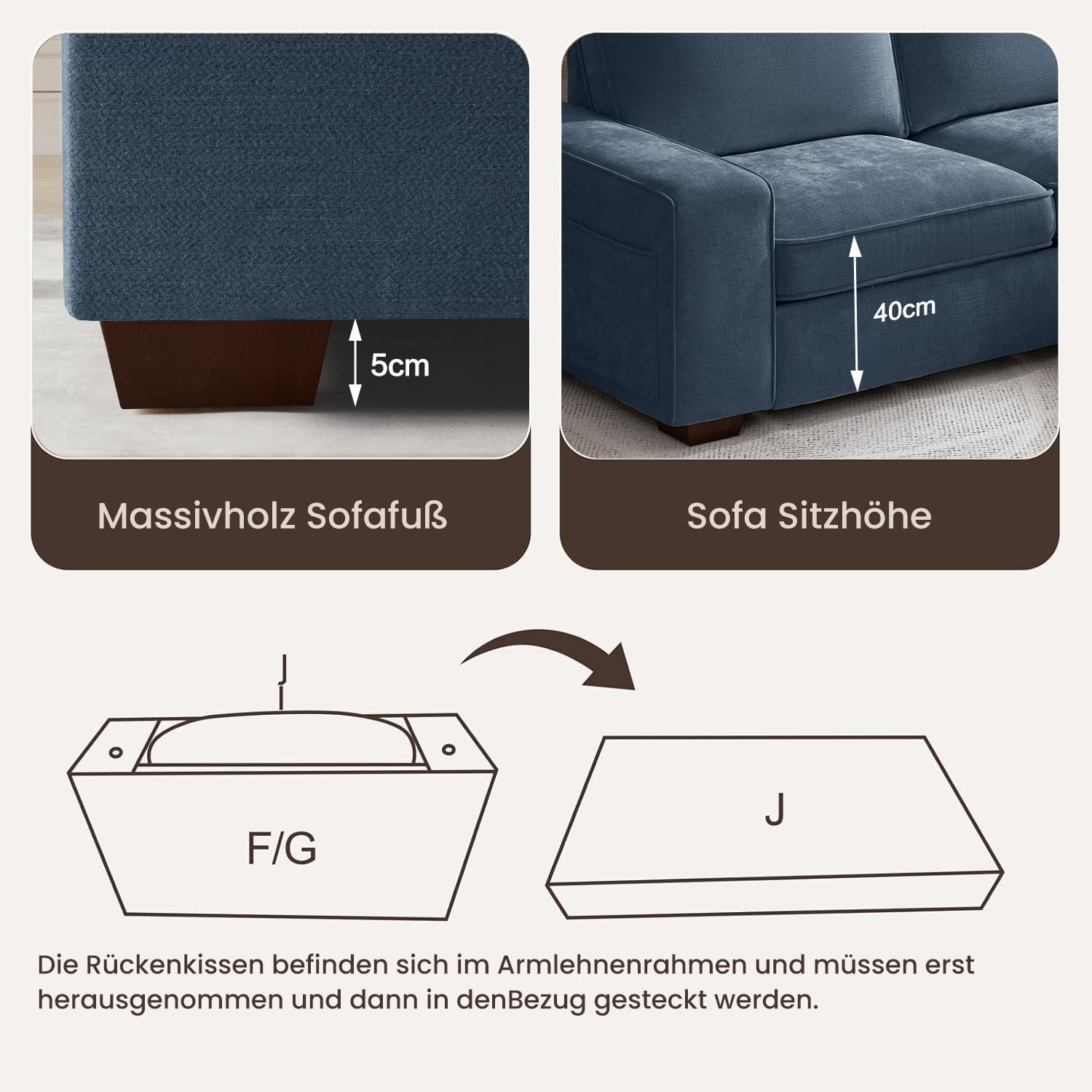 250CM Convertible Sektionssofa Couch mit Chaise Lagerung, Moderne L-förmige Reversible Design, Bequeme Chenille Stoff, abnehmbare Kissenbezüge USB Type-C Ports (Blue, 3-sitzer L-Form)