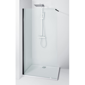 Allibert Douchewand Lago 90x195 cm Helder Glas met Zwarte Profielen