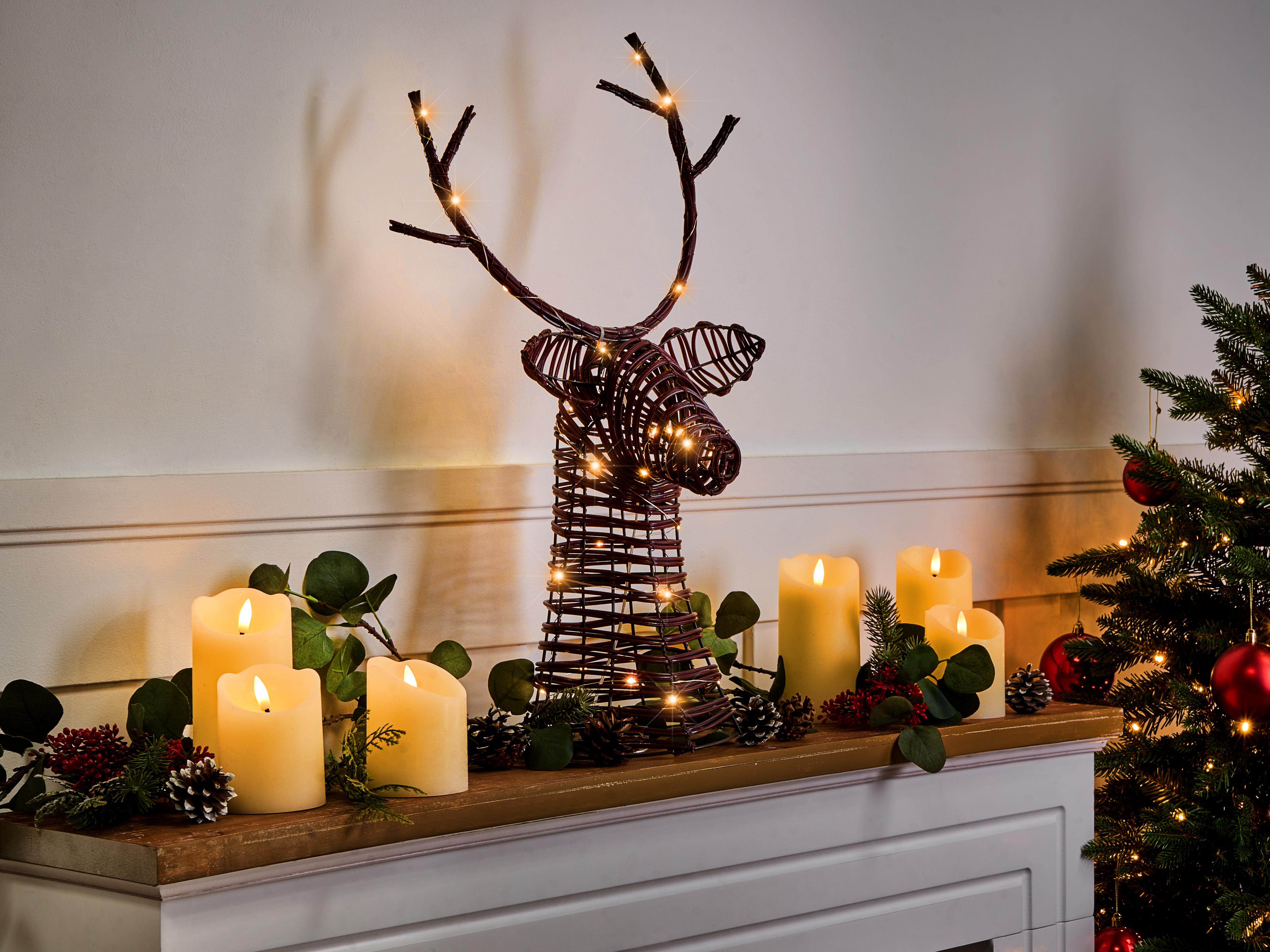 Kerstdecoratie LED DYBESO Rendier 60 cm Donkerbruin