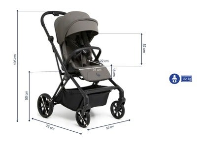 Beemoo Pro Twist Sportsvogn, Mocha Grey