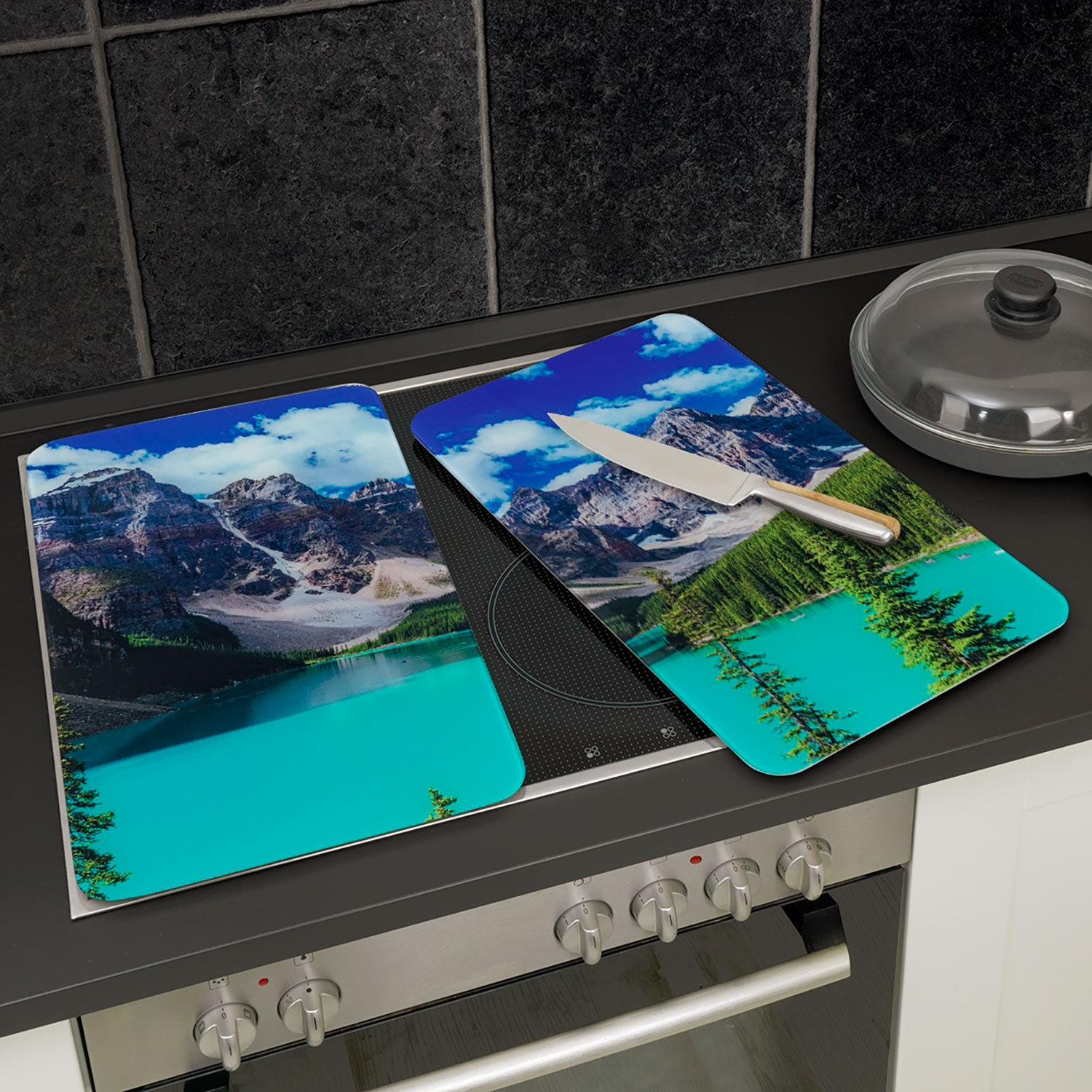 Glas-Abdeckplatten Bergsee