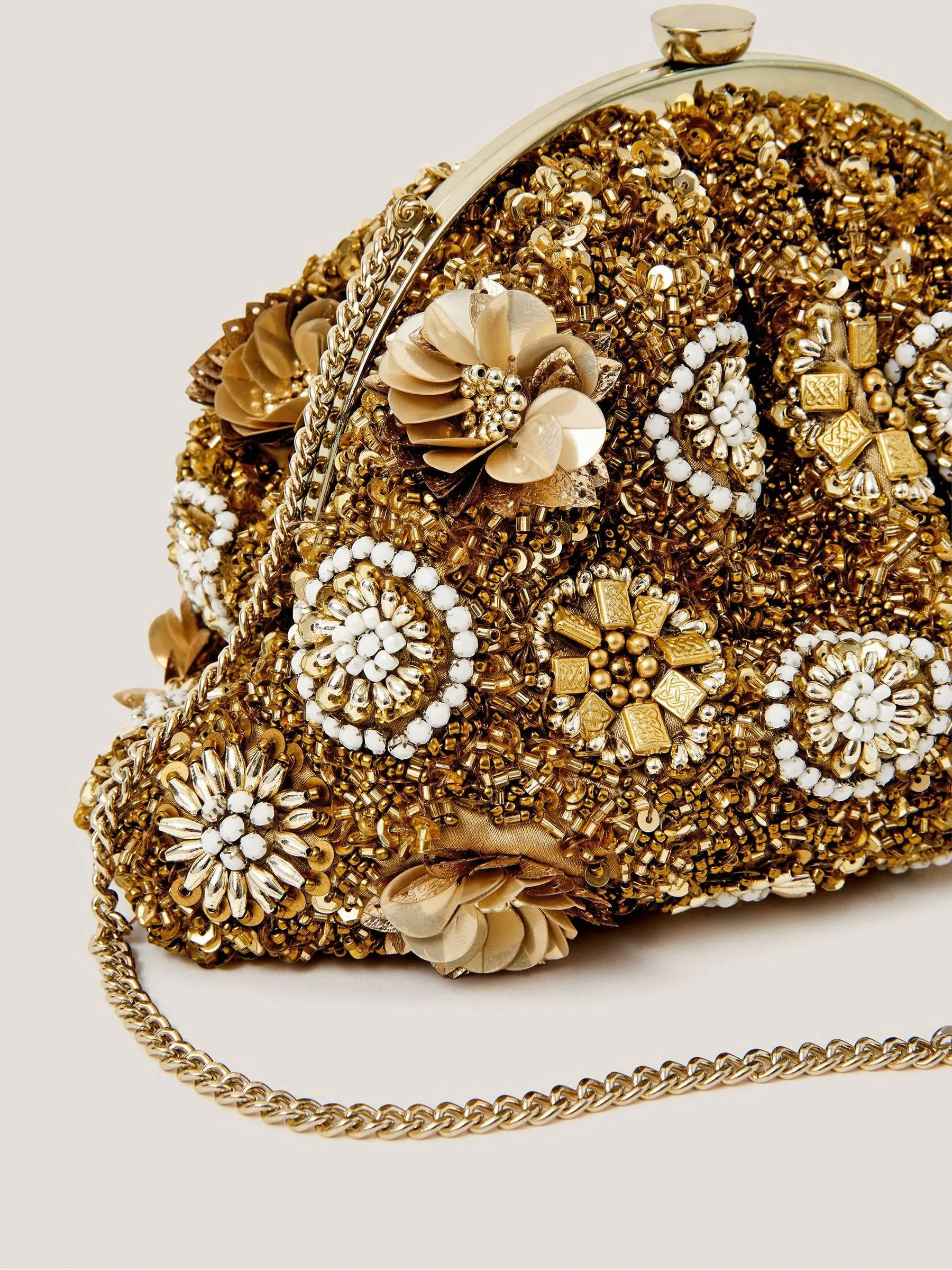 Monsoon Lulu Flower Embellished Clutch Bag