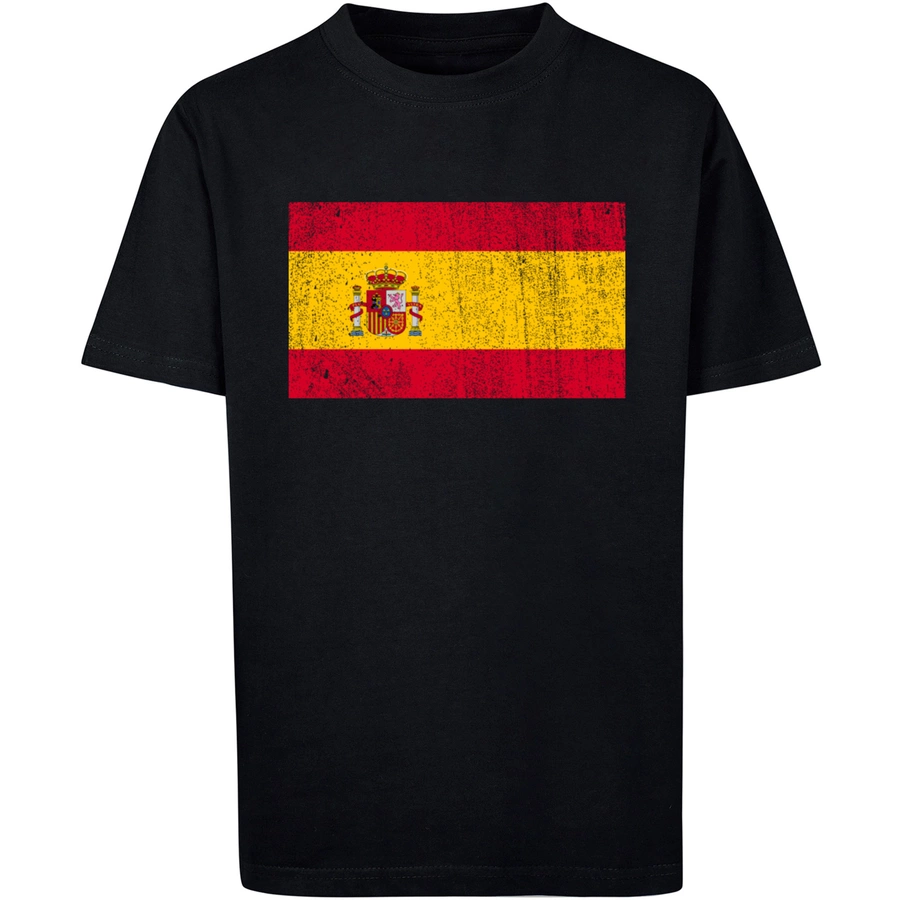 F4NT4STIC T-Shirt Spain Spanien Flagge distressed schwarz