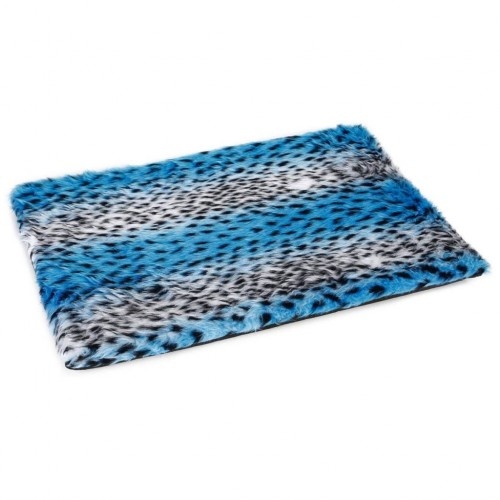 Tapete macio azul para gaiola de cachorro