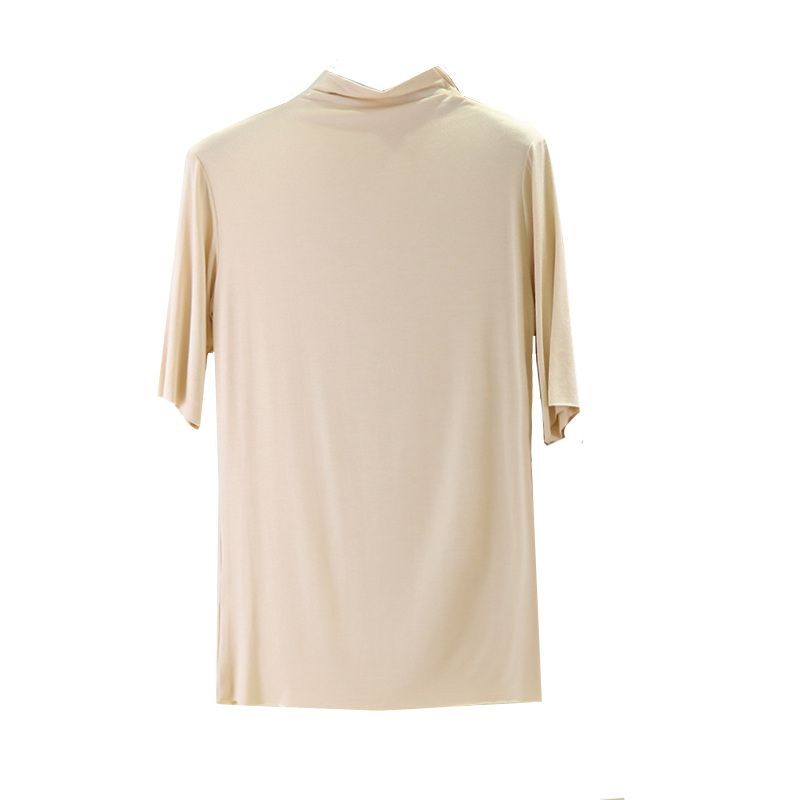 KUMI - T-shirt met opstaande kraag en elleboogmouwen