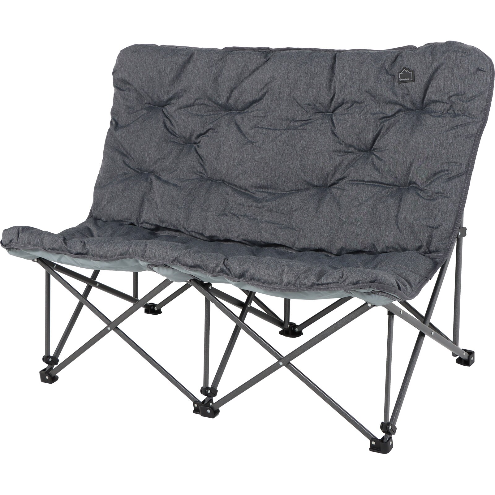 KINGCAMP Camping Sofa Lindon Relax Doppel Lounge Stuhl 2Personen Faltstuhl Couch Farbe: beige