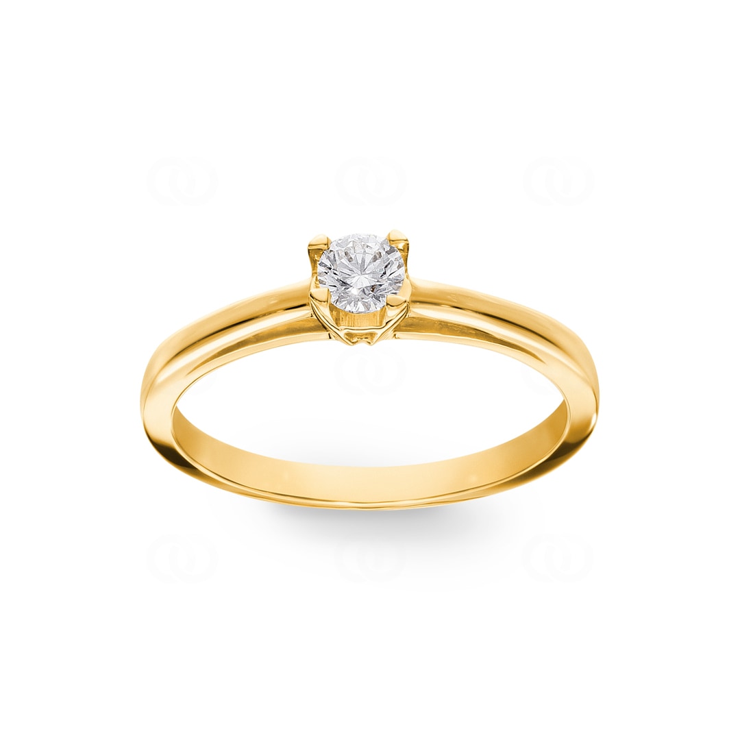Verlobungsring 750/18 K Gelbgold mit Diamant 0.19 ct H/si