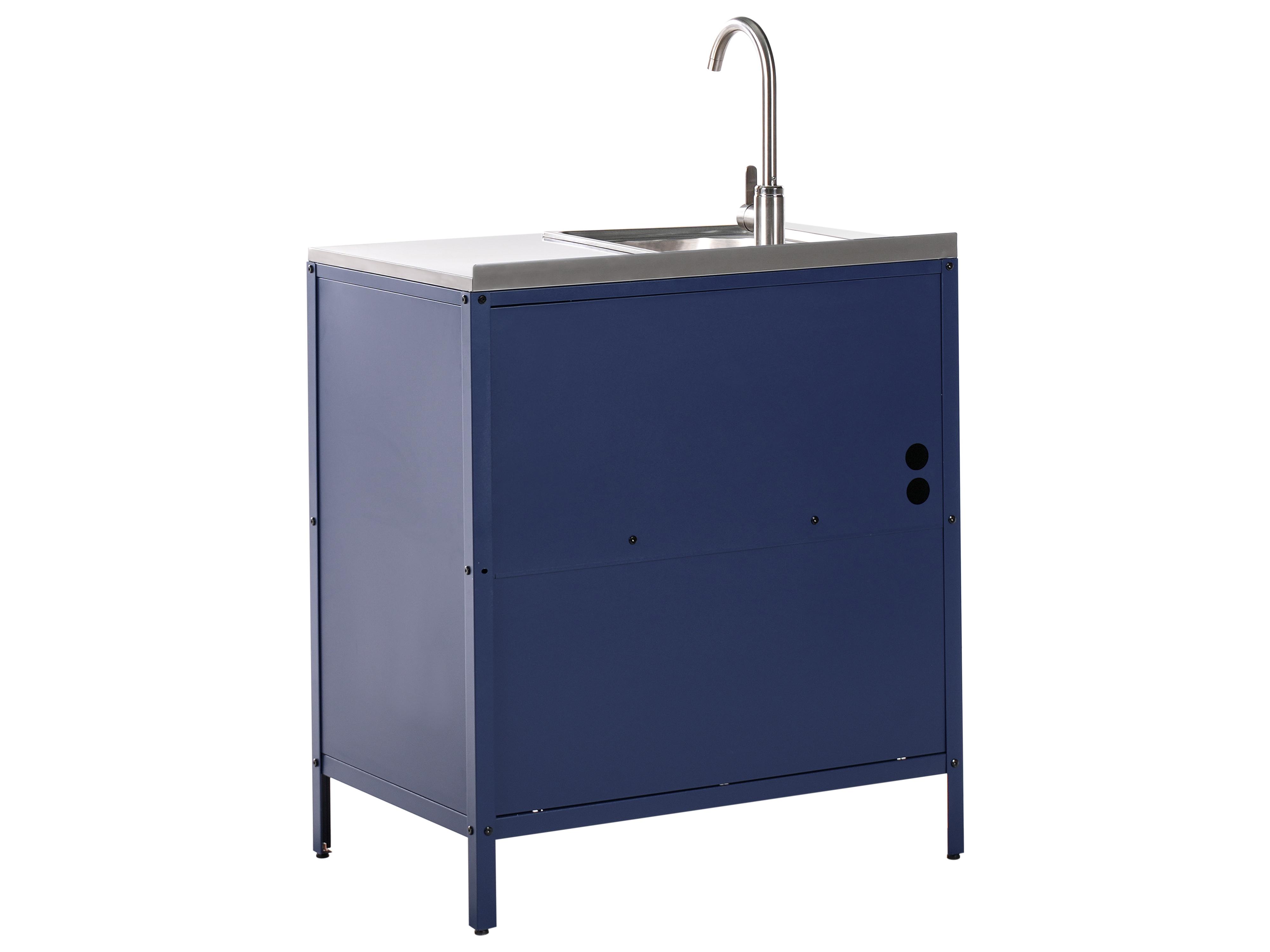 Tuin keukenset 3-delig met spoelbak VILAMA Metaal Blauw