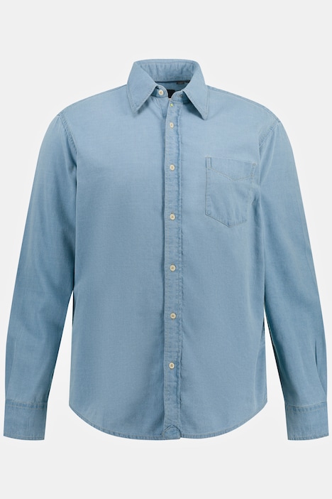 Hemd, Langarm, Jeans Optik, Kentkragen, Modern Fit