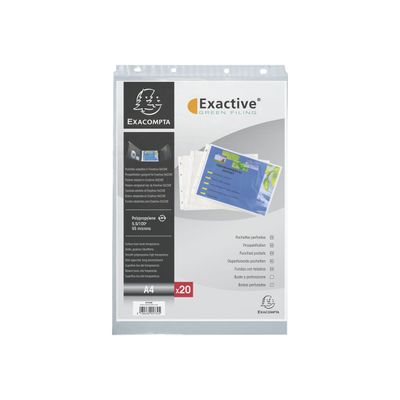 Exacompta Exactive - 20 Pochettes perforées - A4 paysage - cristal