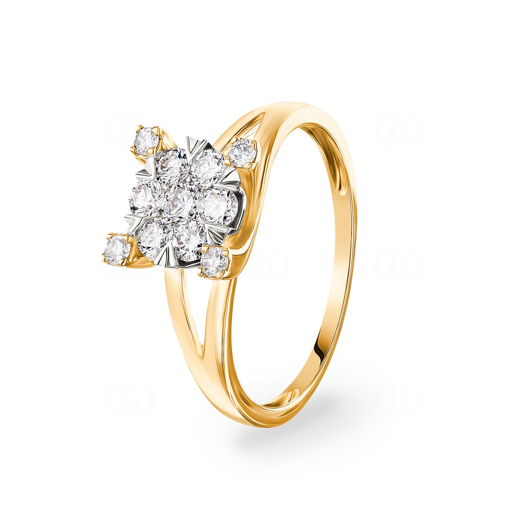 0.50 Karat Diamanten Verlobungsring 750/18 K Gelbgold