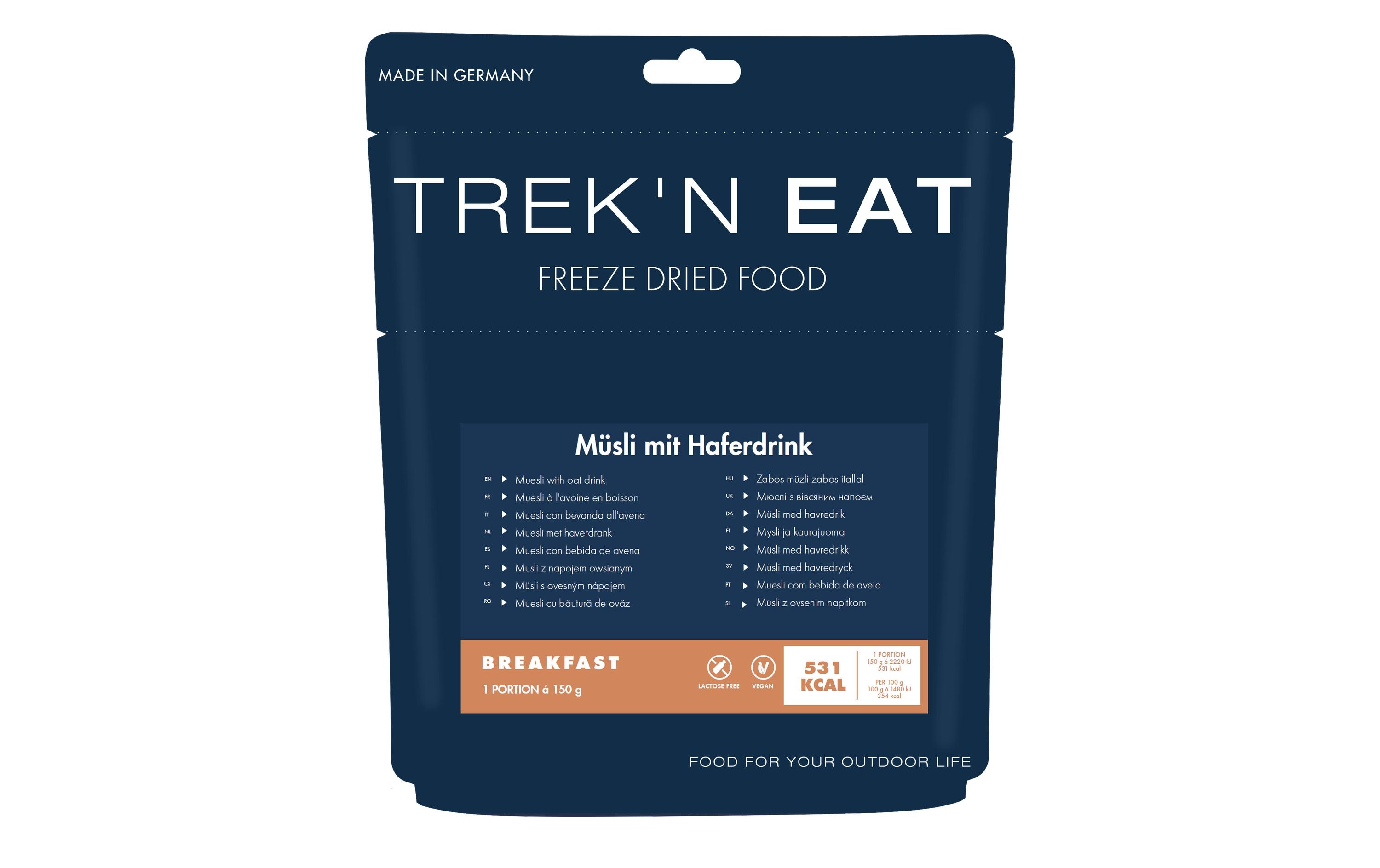 Frühstück Müsli mit HaferdrinkOutdoor-Fertiggericht