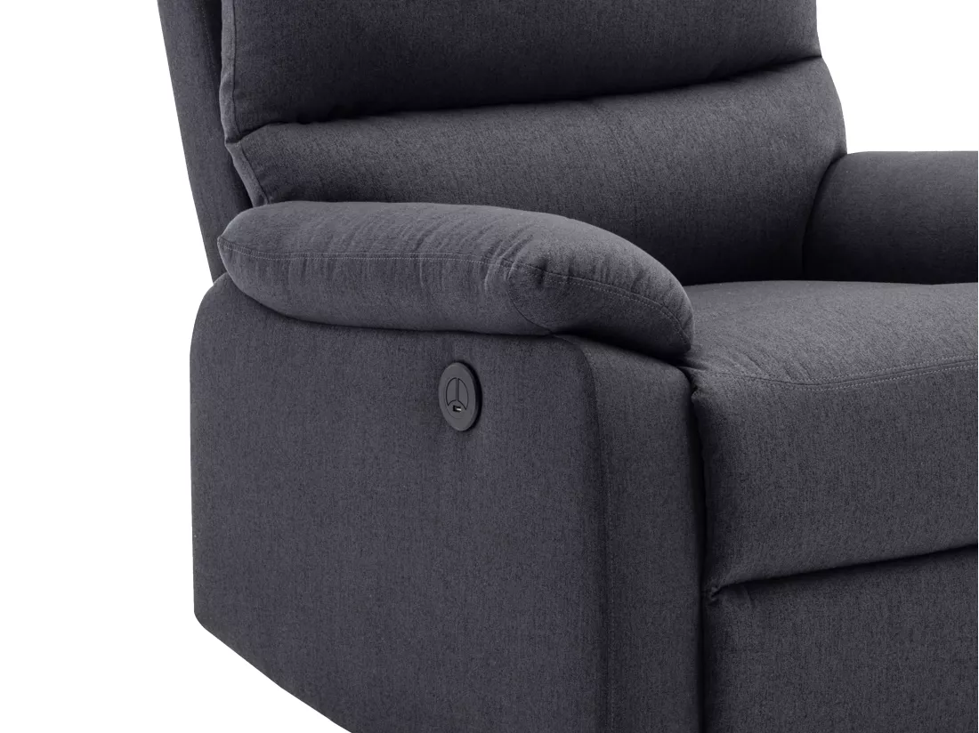 Fauteuil relax électrique en tissu gris anthracite LUNANO