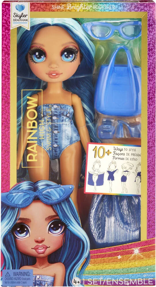 RAINBOW HIGH SWIM ET STYLE POUPEE MANNEQUIN 27 CM - SKYLER BLEU
