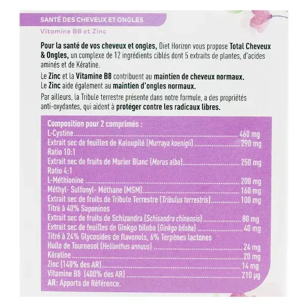 Diet Horizon Total Cabelo e Unhas 60 comprimidos