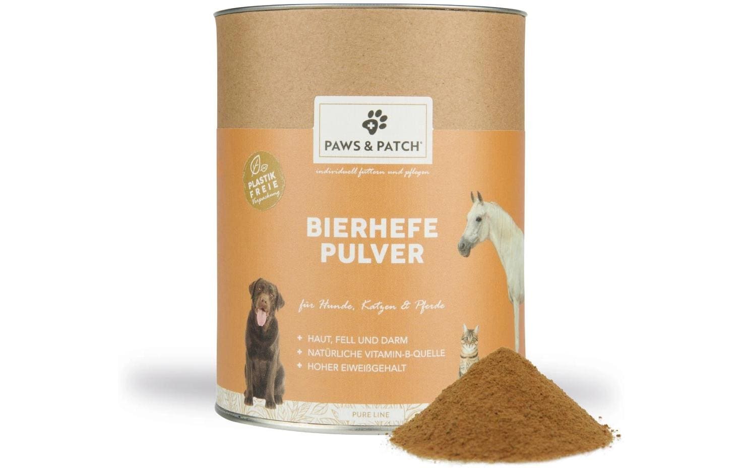 Hunde-Nahrungsergänzung Bierhefe Pulver 500 gEinzelfuttermittel für Hunde und Katzen