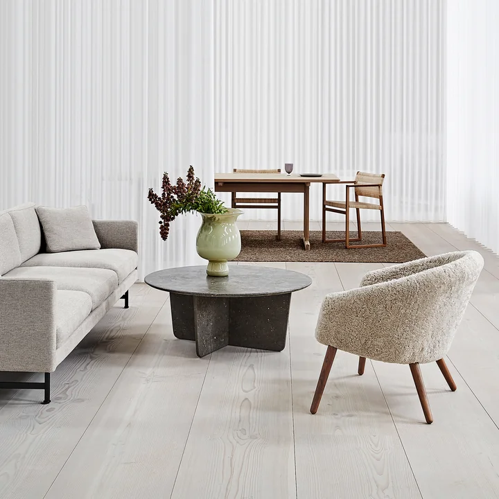 Fredericia - Ditzel Lounge Sessel, Walnuss / Schafsfell