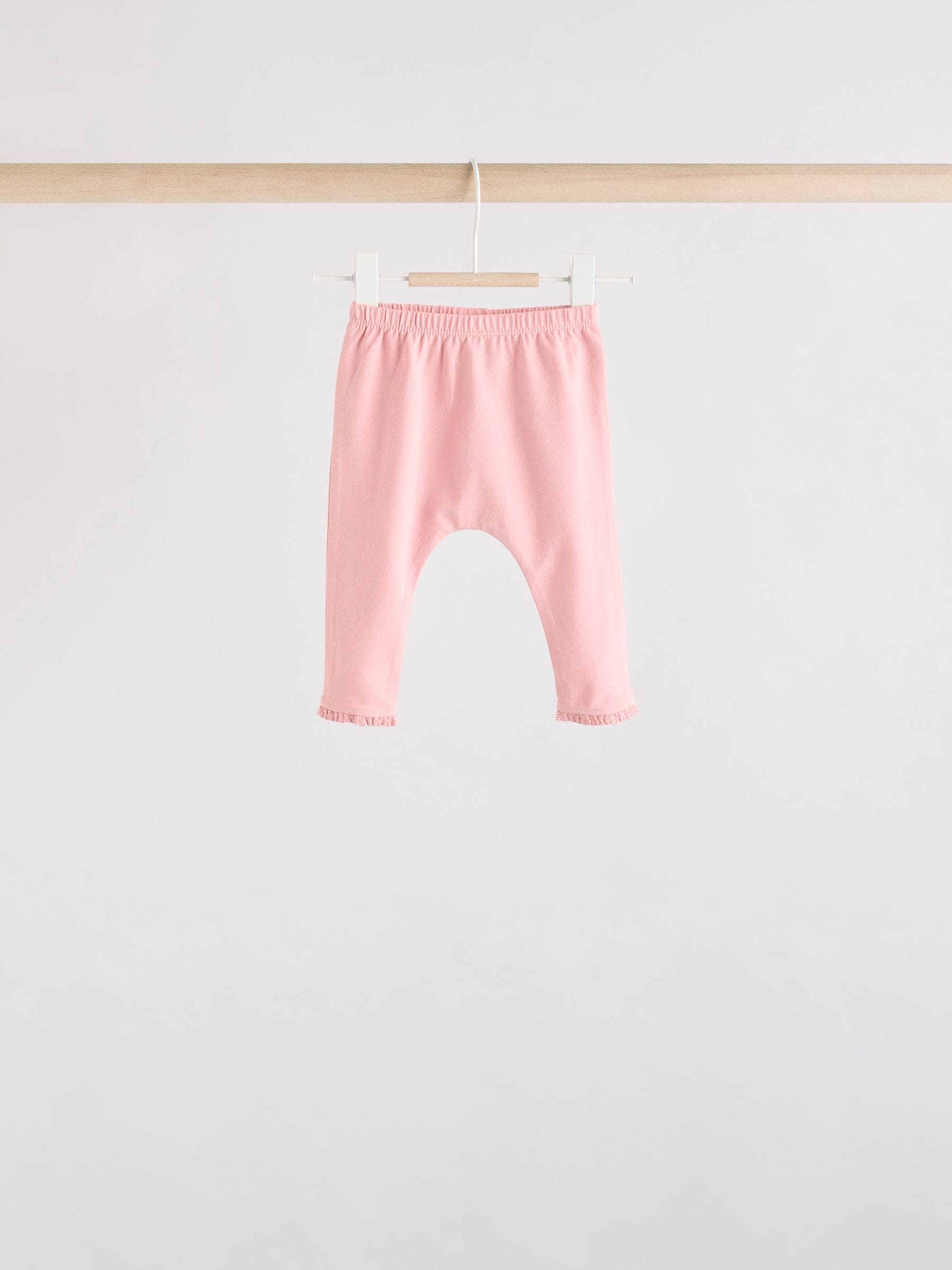 Roze/crème/konijnfiguur - 6 -delige set van top met lange mouwen en leggings (0mnd -3jr)