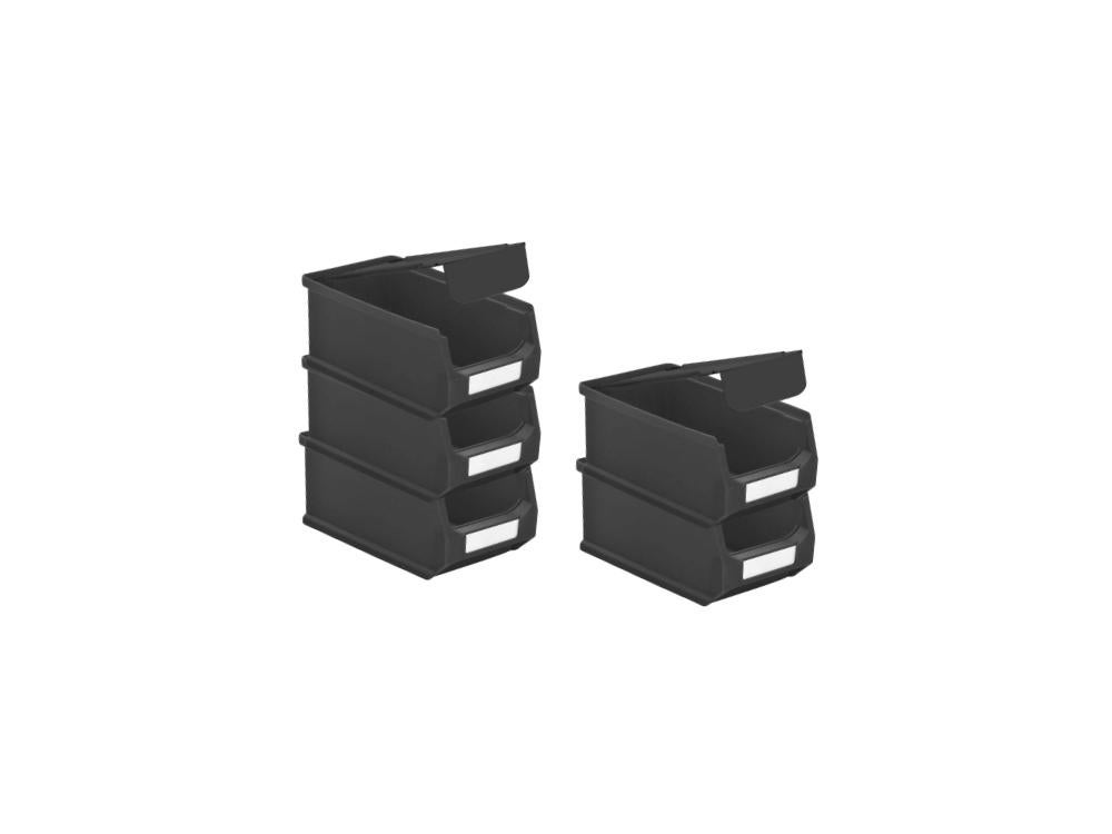 PROREGAL Value Pack 5 x Geleidende opbergdoos 2.0 met deksel HxBxD 7,5 x 10 x 17,5 cm 0,8 liter ESD-opslagcontainer Opbergdoos