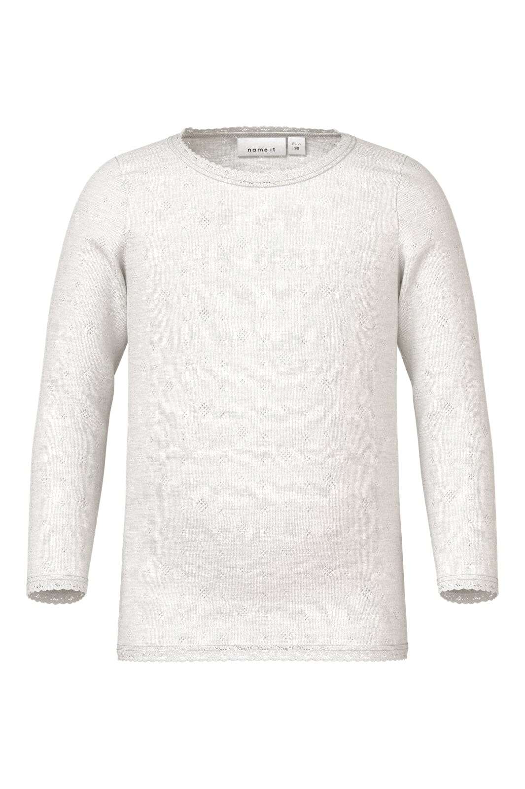 Name It Nmfwang Wool Needle Ls Top Solid 4475063 snow white