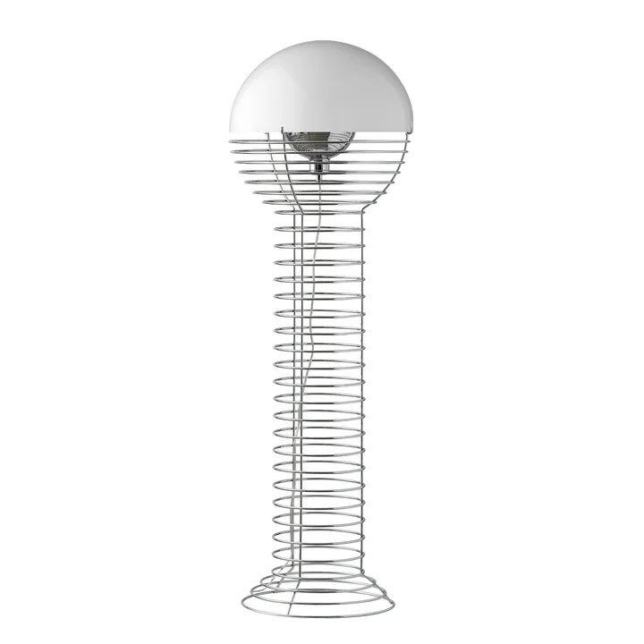 Verpan - Wire Stehleuchte Ø 40 cm, Chrom / weiss