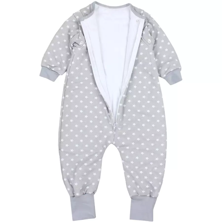 TupTam Baby Schlafsack mit Beinen und Ärmel Winter grauweiß