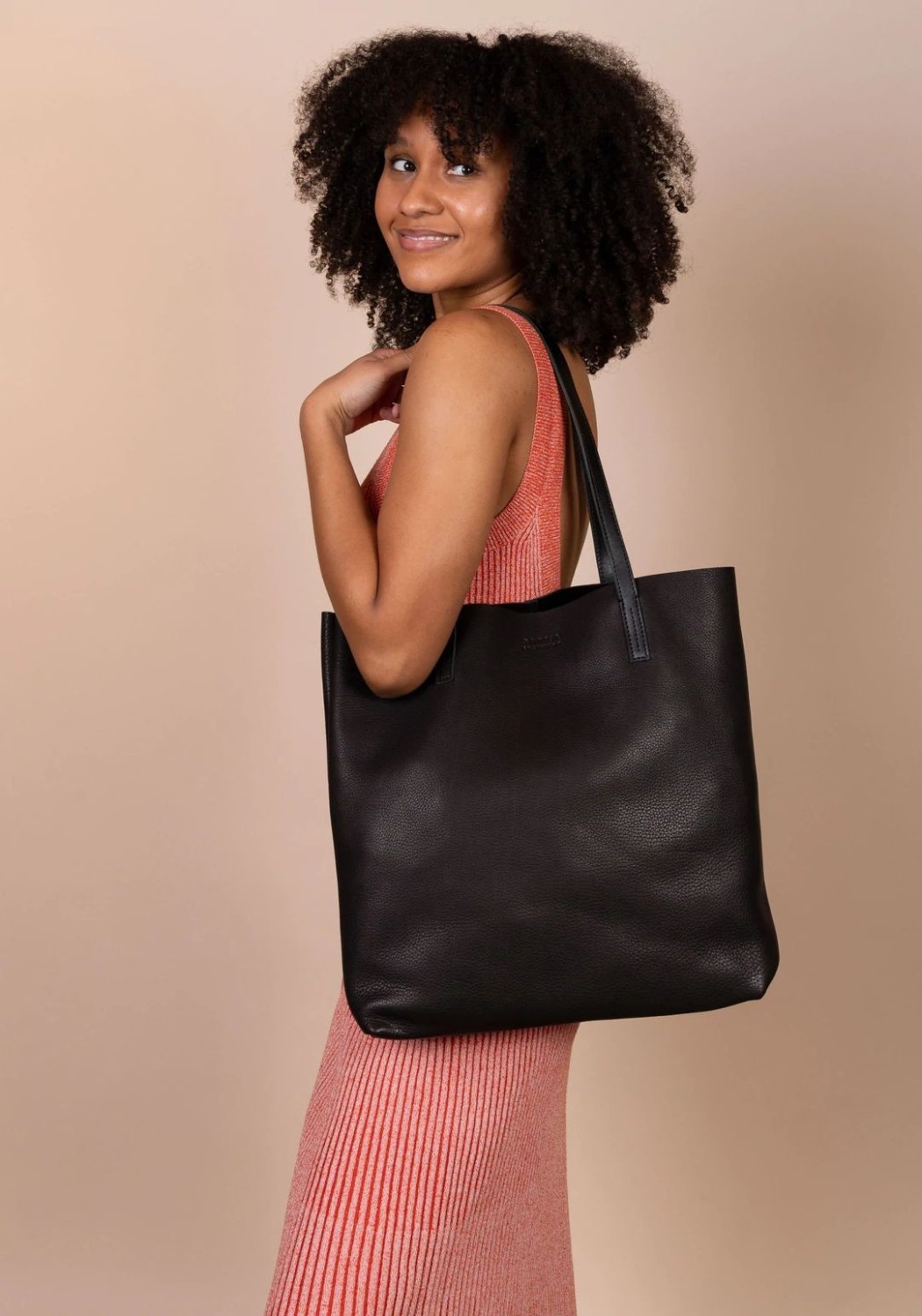 O My Bag Leder-Shopper Georgia Soft Grain Leather Black