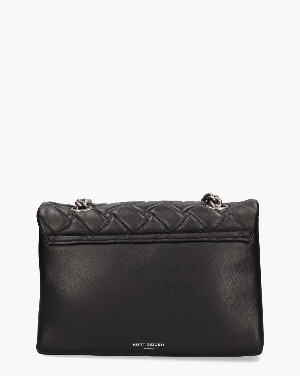 Kurt Geiger Leather Kensington Bag Zwart/Zilver Tas